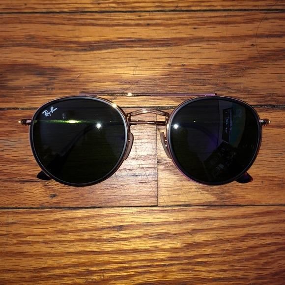 Ray Ban Round Double Bridge Sunglasses with Case